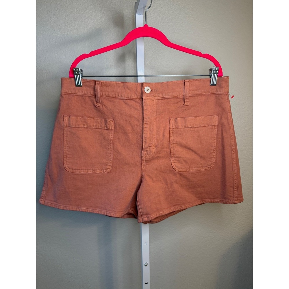 Madewell Emmett High Rise Shorts Burnt Orange Rust Size 32 - Picture 2 of 7